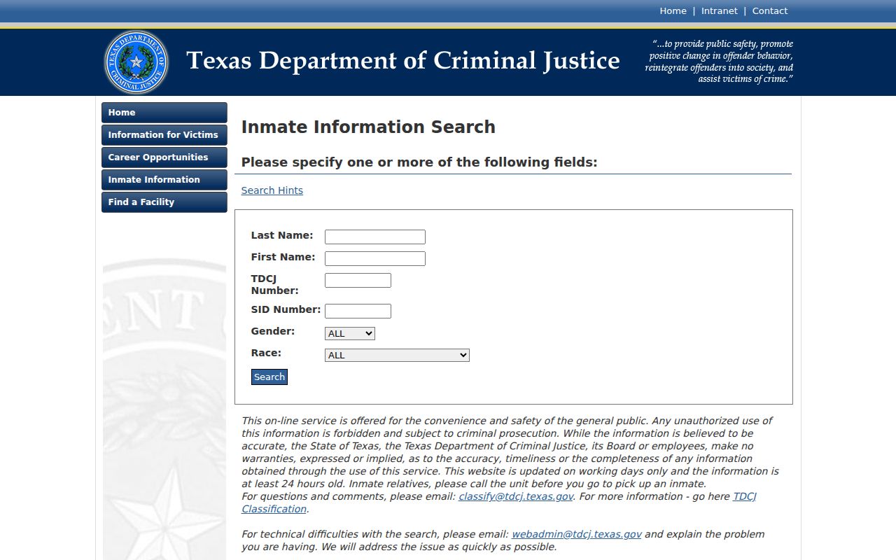 Newton County arrest history TDCJ inmate search