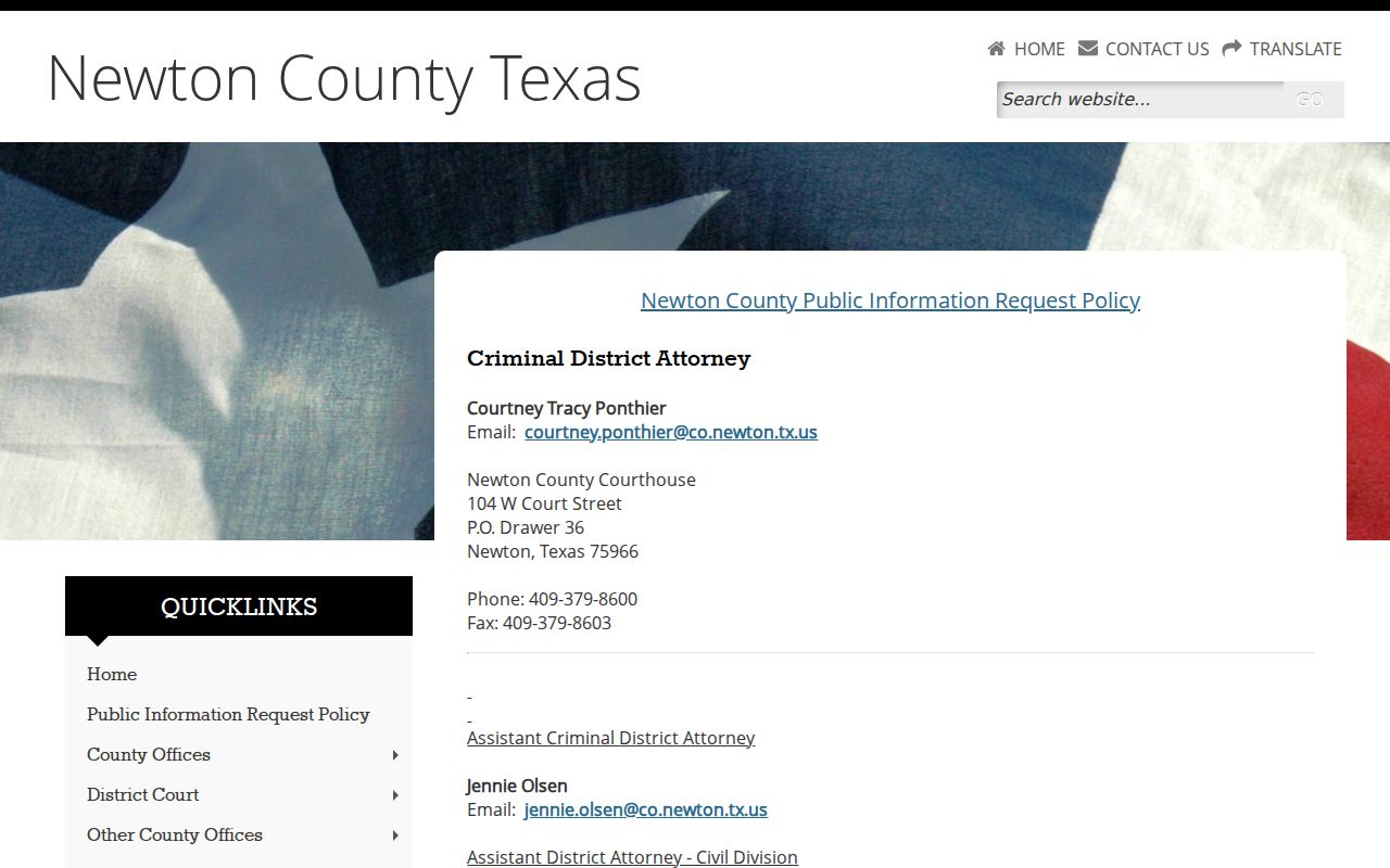 Newton County criminal court cases and District Attorney information