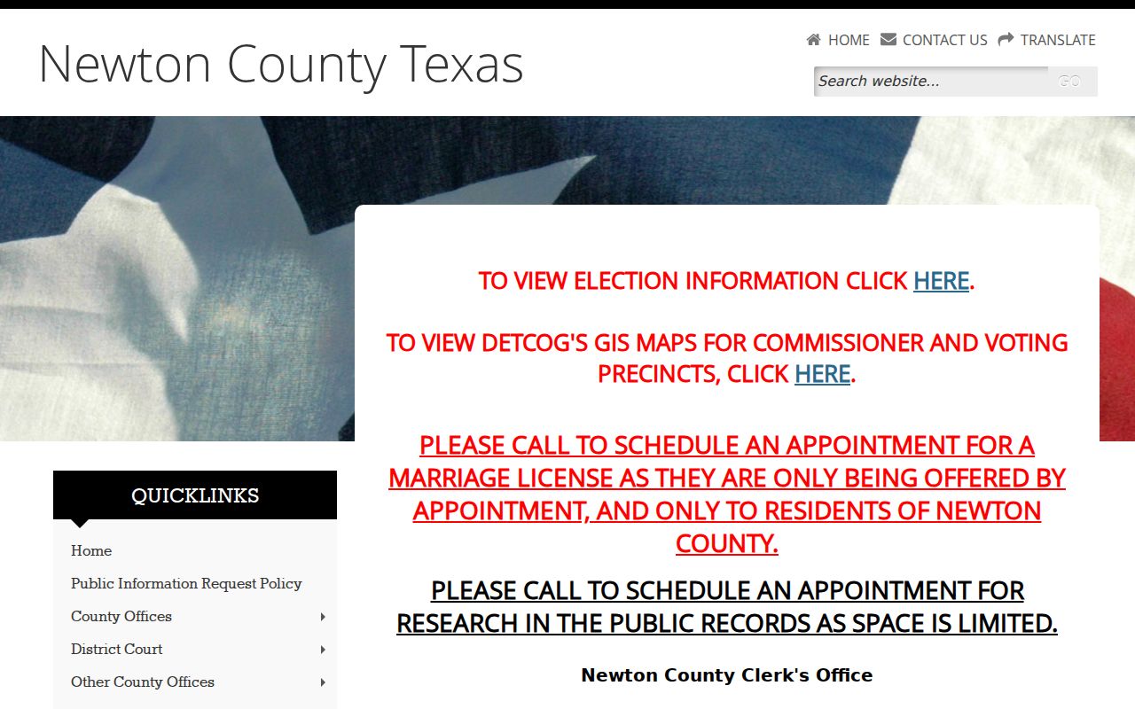 Newton County criminal court case access on the County Clerk page
