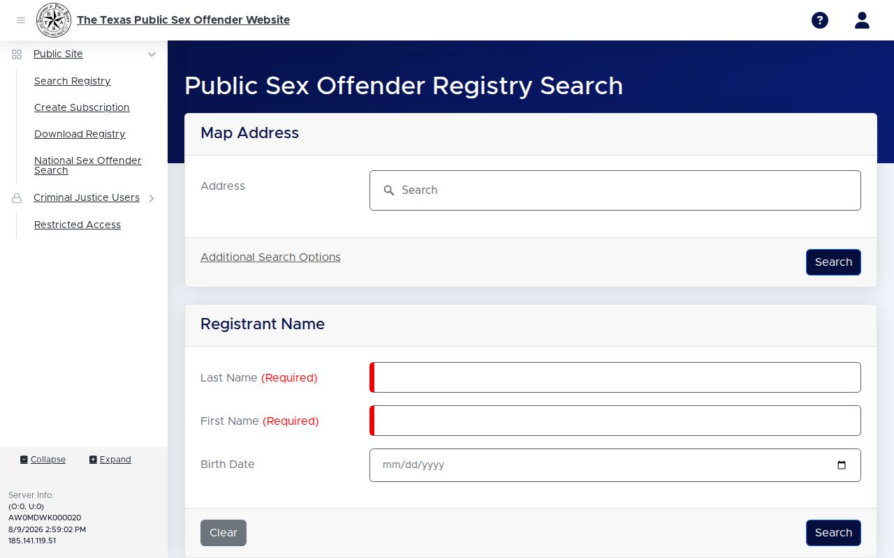 Newton County sex offender registry search interface