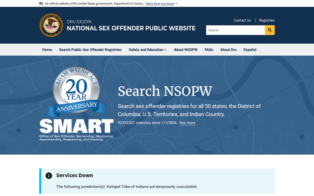 Newton County sex offender check through the national registry interface